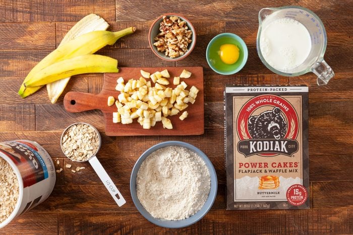 All Ingredients for Banana Oatmeal Pancakes