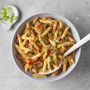 Barbecue Pork and Penne Skillet