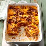 Beef Enchilada Lasagna Casserole