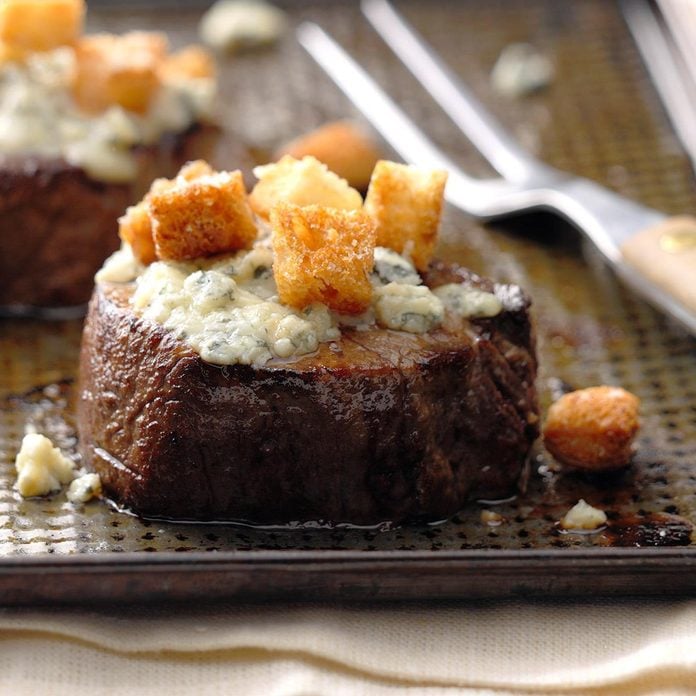 Beef Steaks with Blue Cheese