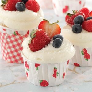 Berry-Topped White Cupcakes