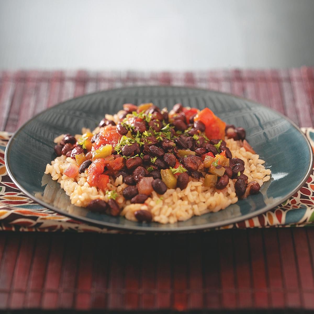 Black Beans With Brown Rice Recipe How To Make It Taste Of Home