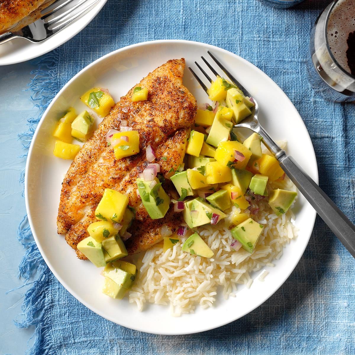 Blackened Catfish with Mango Avocado Salsa