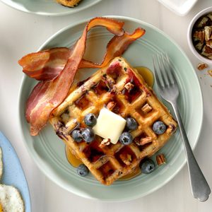 Blueberry Oat Waffles