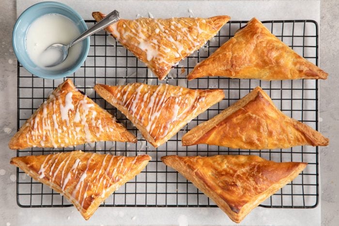 Milk Drizzled over Blueberry Turnovers