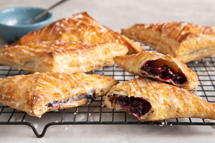 Blueberry Turnovers on a cooling rack