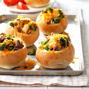 Broccoli-Cheddar Beef Rolls