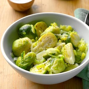 Brussels Sprouts with Leeks