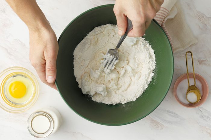 Whisk together flour and salt