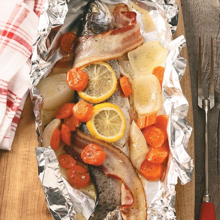 Grilled Campfire Trout Dinner