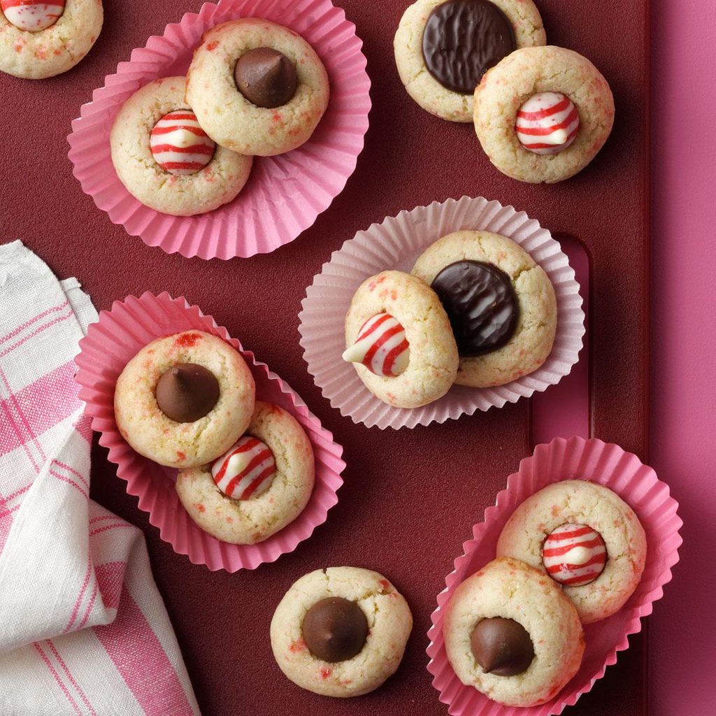 Candy Cane Blossom Cookies