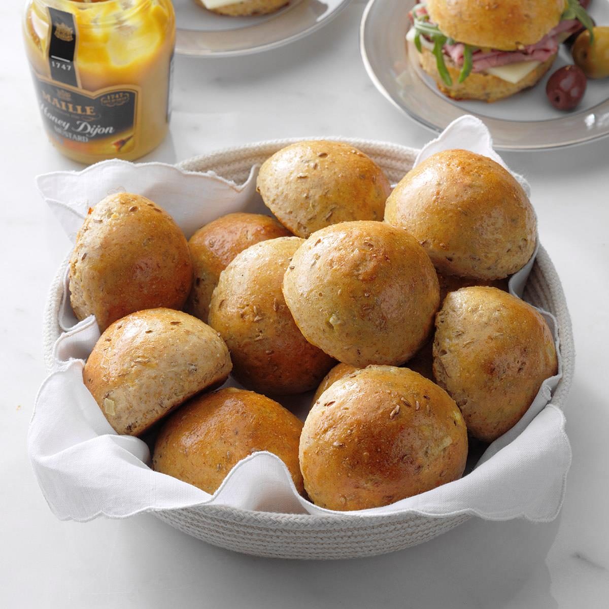 Caraway Rye Dinner Rolls