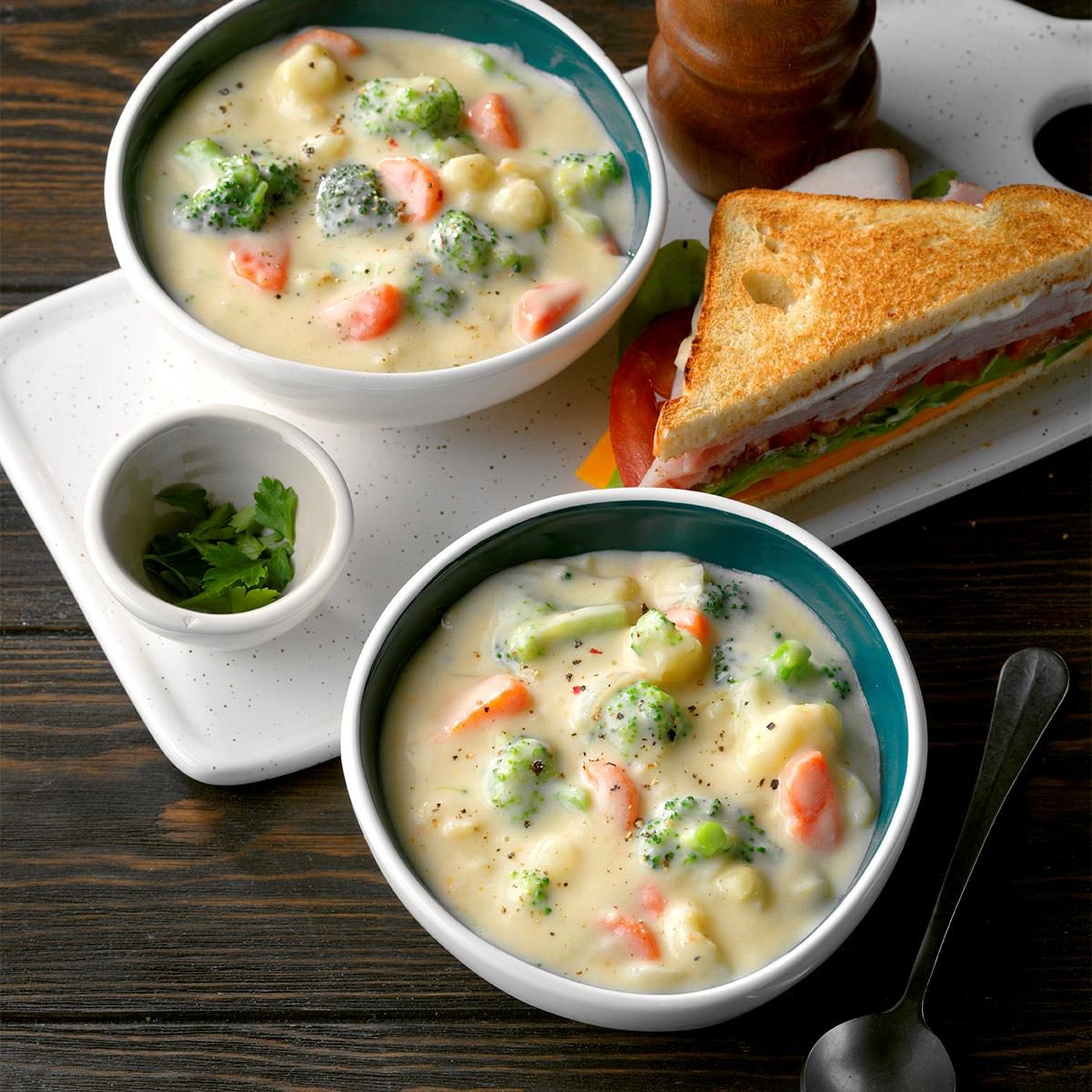 Cauliflower Broccoli Cheese Soup