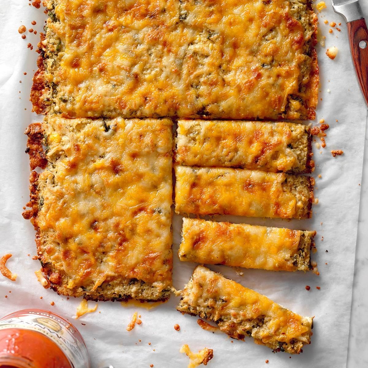 Goes with Vegetable Soup: Cheesy Cauliflower Breadsticks