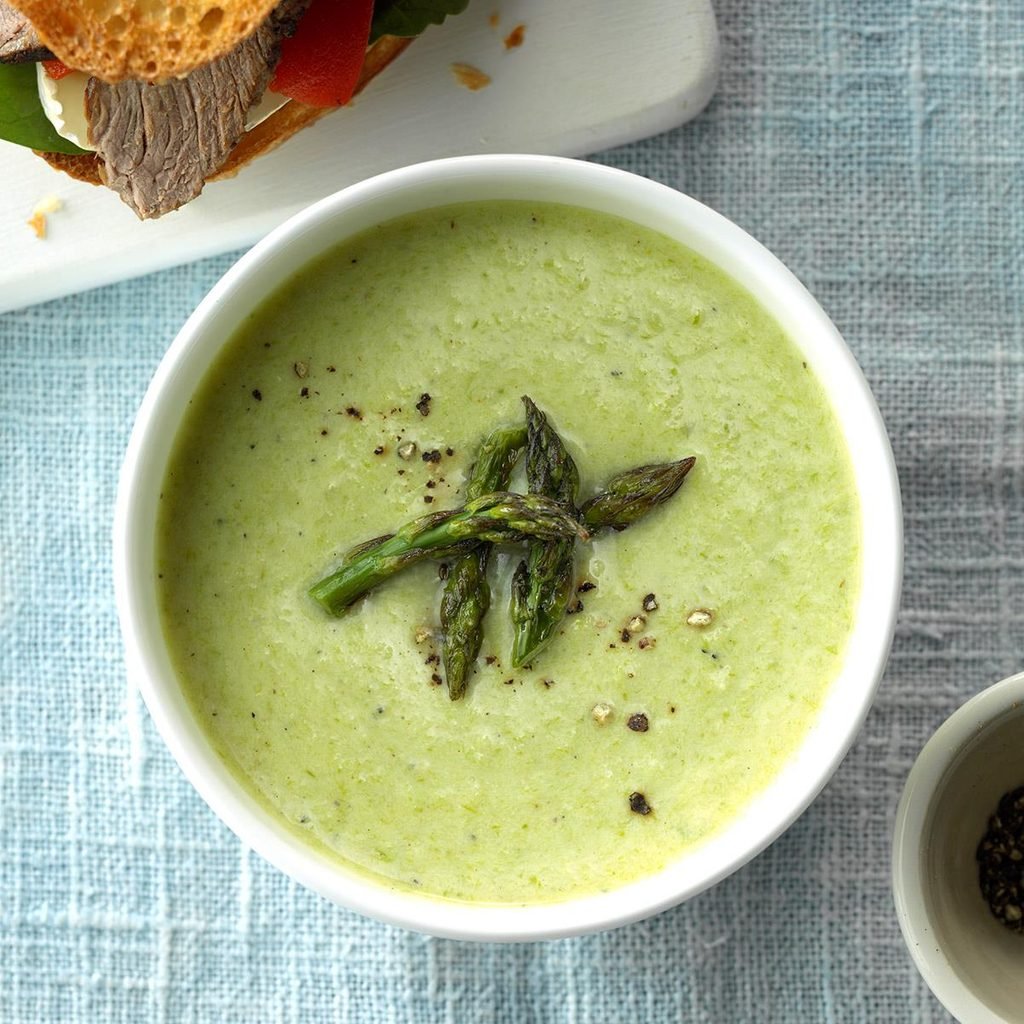 Cheesy Cream of Asparagus Soup