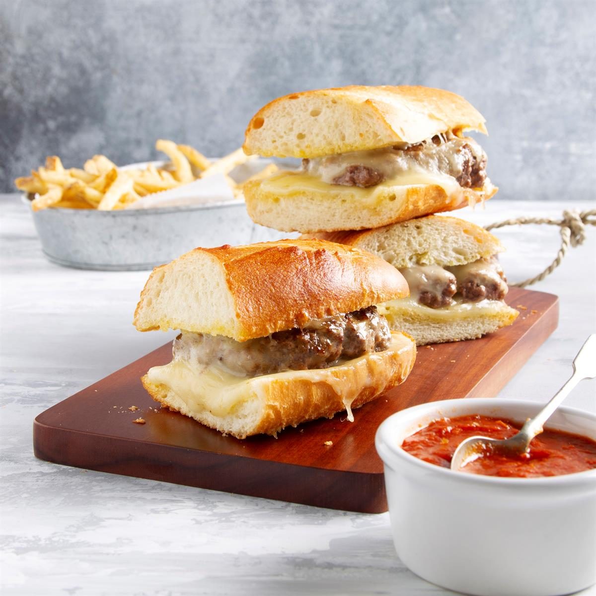 Cheesy Garlic Burgers