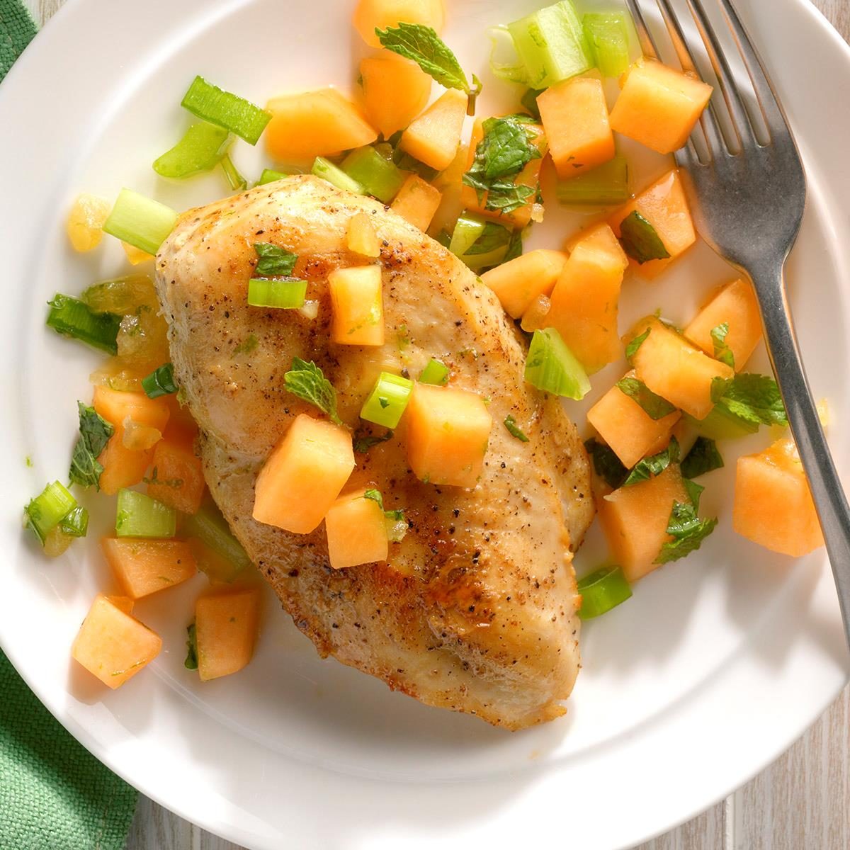 Chicken Breasts with Melon Relish