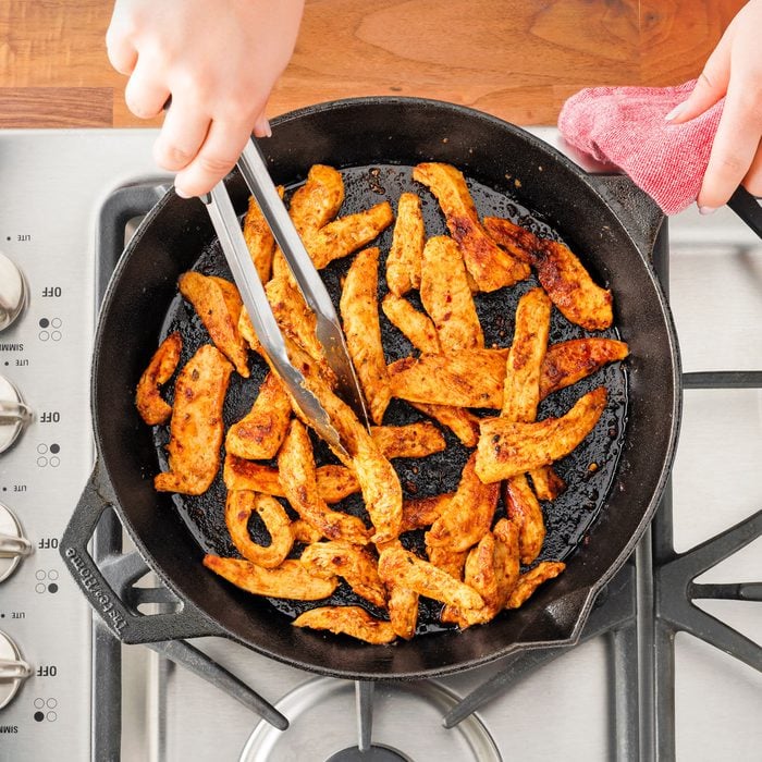 Sauteing Chicken in a Large Cast-Iron Skillet