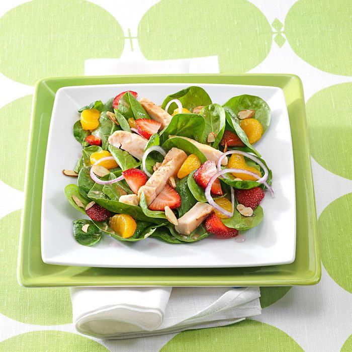 Chicken & Fruit Spinach Salads