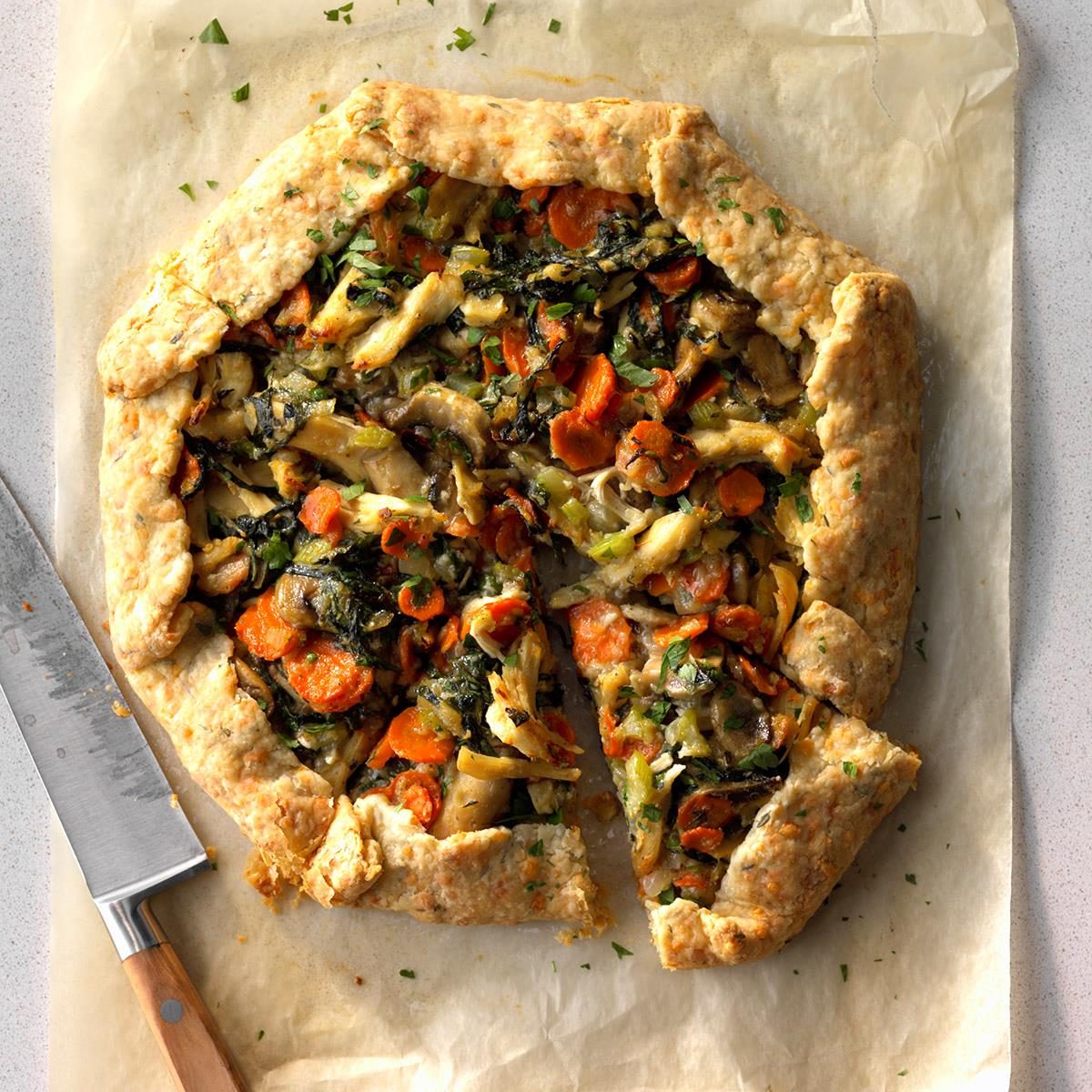 Day 14: Chicken Potpie Galette with Cheddar-Thyme Crust