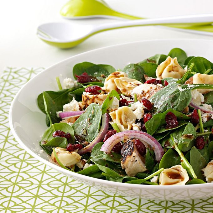 Chicken & Tortellini Spinach Salad
