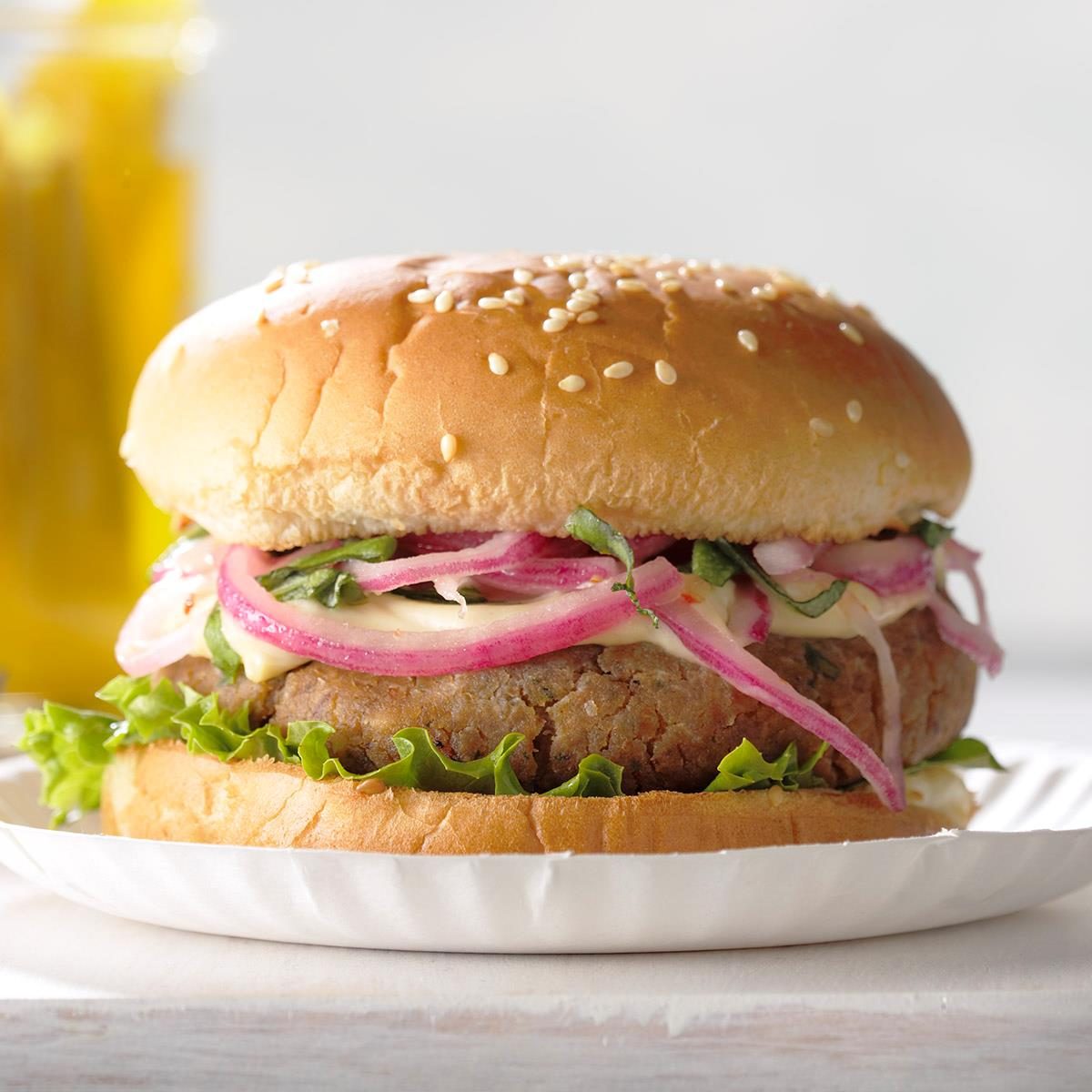 Chickpea 'n' Red Onion Burgers