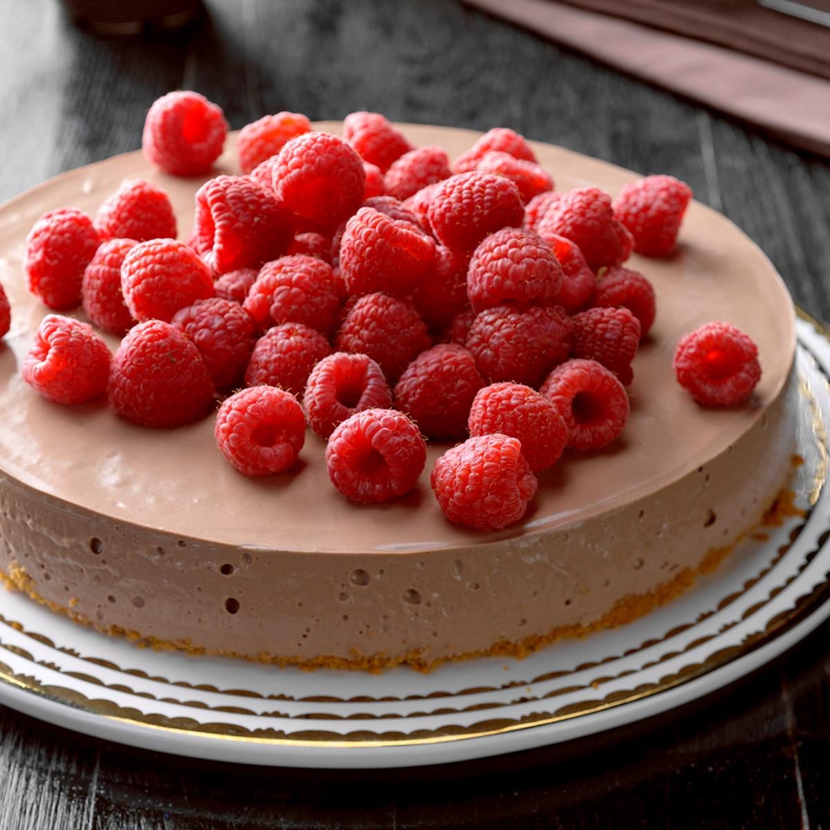 Chocolate and Raspberry Cheesecake Recipe | Taste of Home