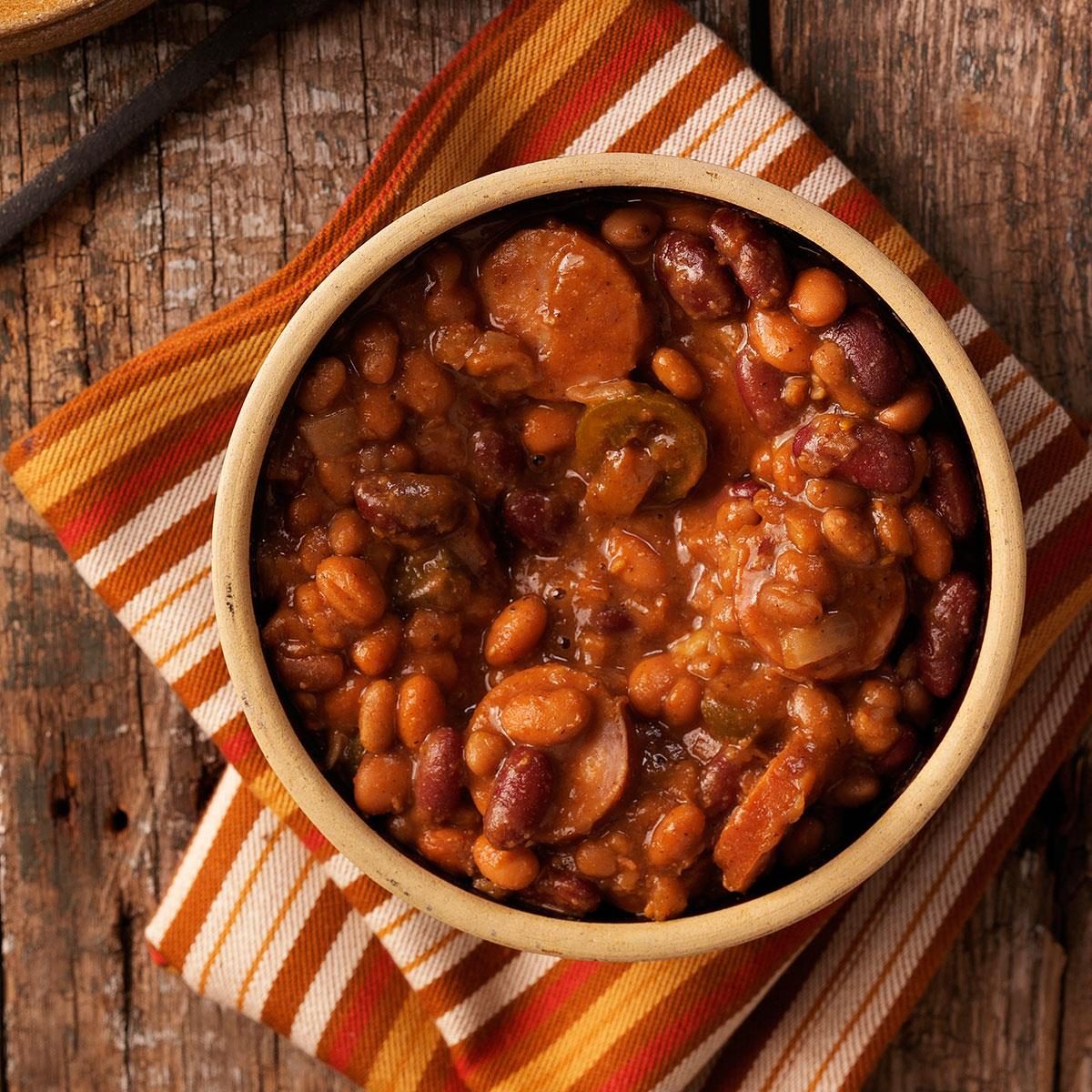 Chuck Wagon Beans With Sausage Recipe