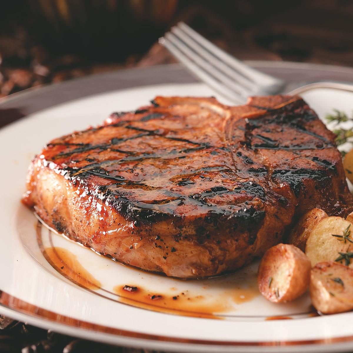 Coffee-Molasses Marinated Pork Chops