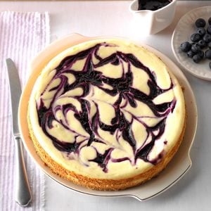 Contest-Winning Blueberry Swirl Cheesecake