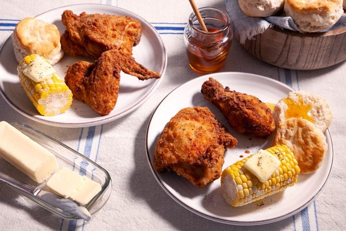 Country Fried Chicken with Butter and Corn