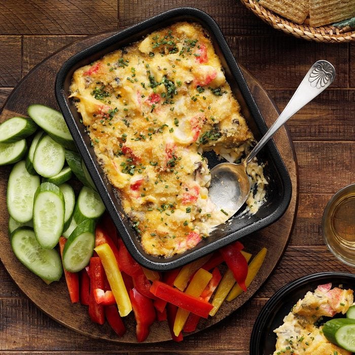 Crab Au Gratin Spread as an appetizer for guests