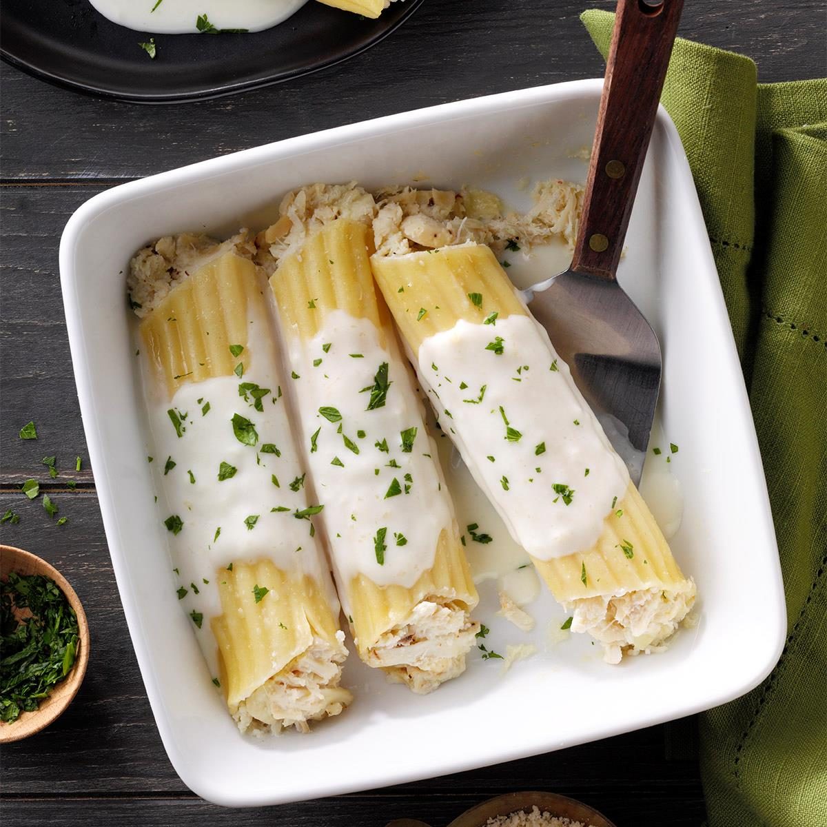 Crab-Stuffed Manicotti