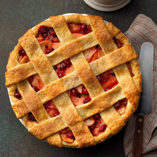 Cranberry apple lattice pie