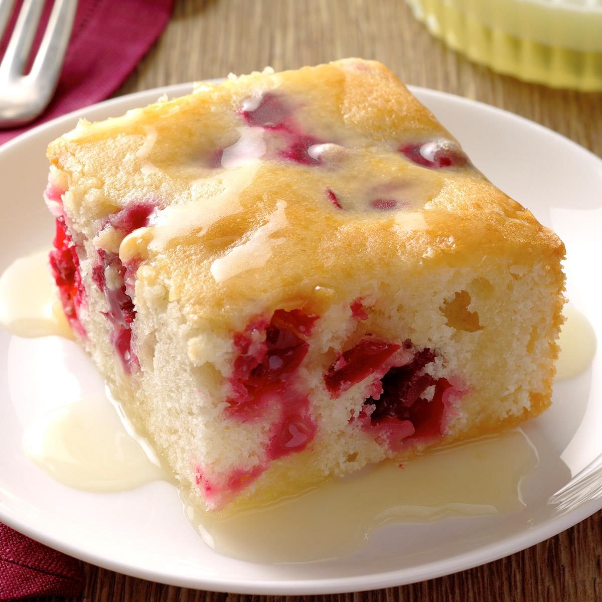Cranberry Cake with Almond-Butter Sauce