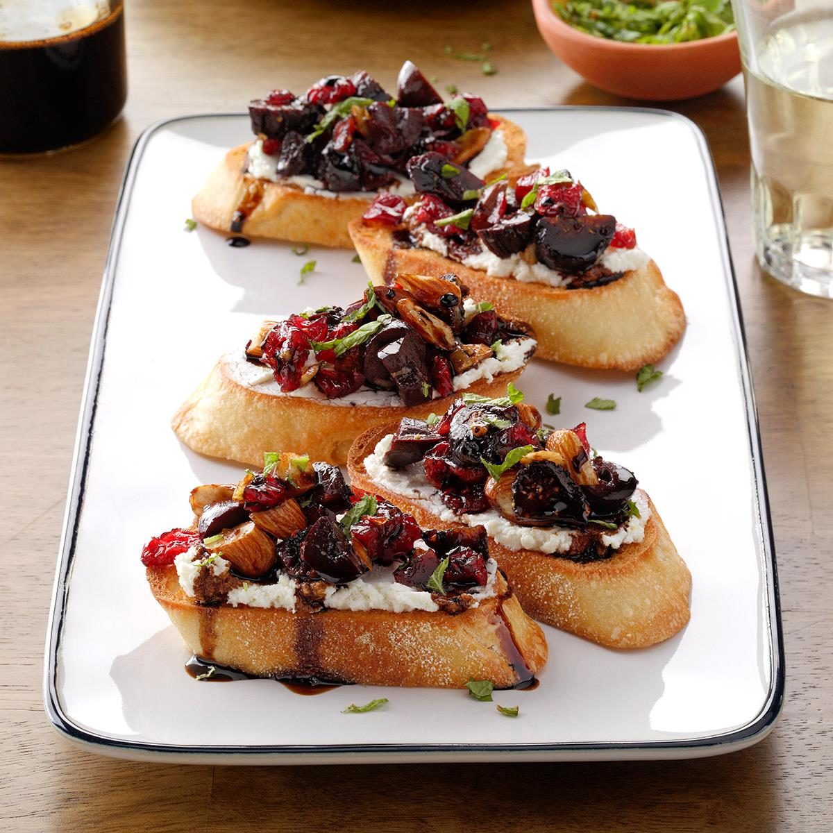 Cranberry-Fig Goat Cheese Crostini