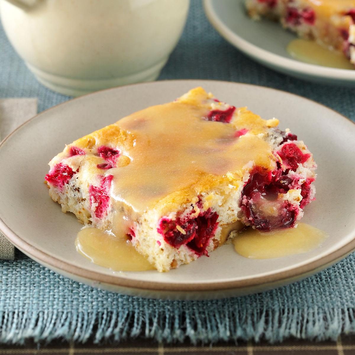Cranberry-Walnut Cake with Butter Sauce
