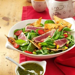 Dee’s Grilled Tuna with Greens