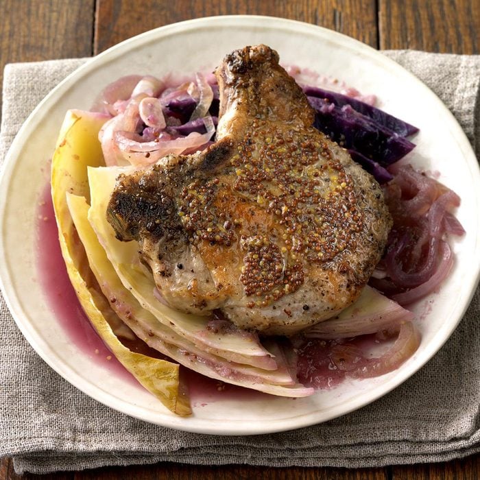 Dijon Pork Chops With Cabbage And Fennel Exps Sdfm18 205616 C10 06 5b 8