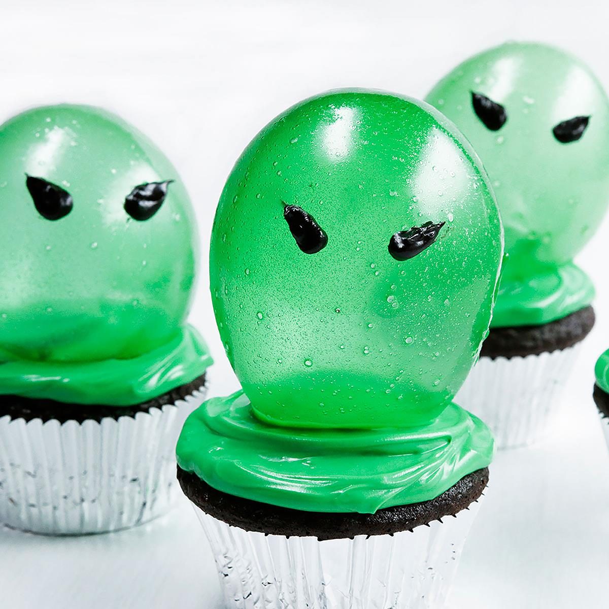 Spooky Gelatin Bubble Cupcakes