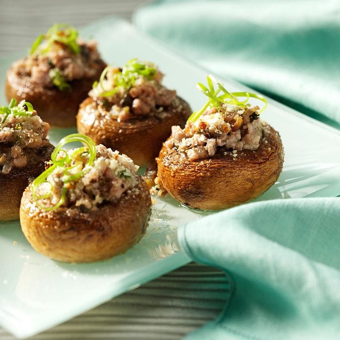 New Year's Eve Appetizer: Potluck Sausage-Stuffed Mushrooms