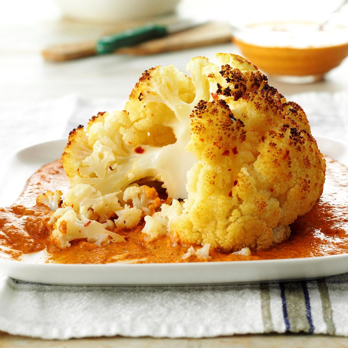 Cauliflower with Roasted Almond & Pepper Dip