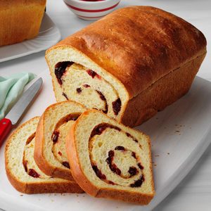 Cranberry-Swirl Cornmeal Loaves