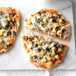 Eggplant Flatbread Pizzas