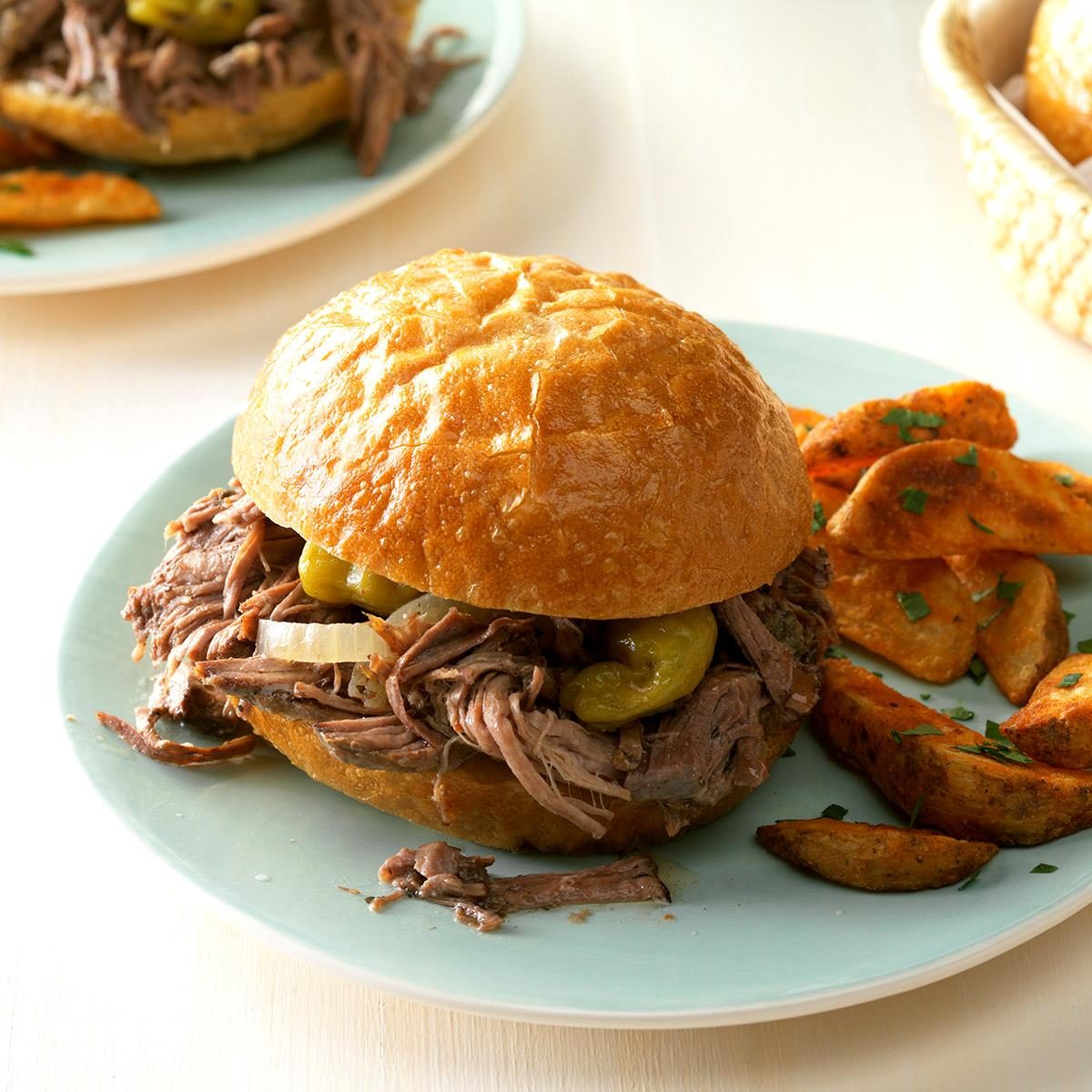 Slow-Cooked Barbecued Beef Sandwiches Recipe: How to Make It | Taste of ...