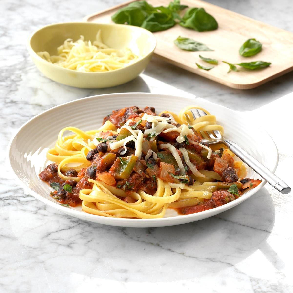 Fettuccine with Black Bean Sauce