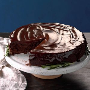 Flourless Chocolate Cake with Rosemary Ganache
