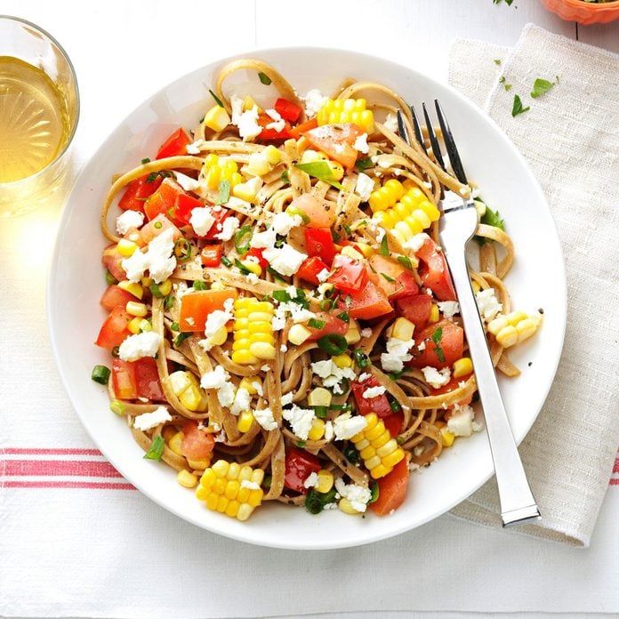 Fresh Corn and Tomato Fettuccine