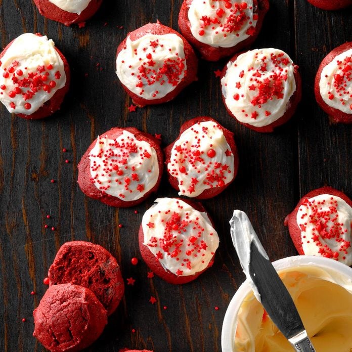 Frosted Red Velvet Cookies