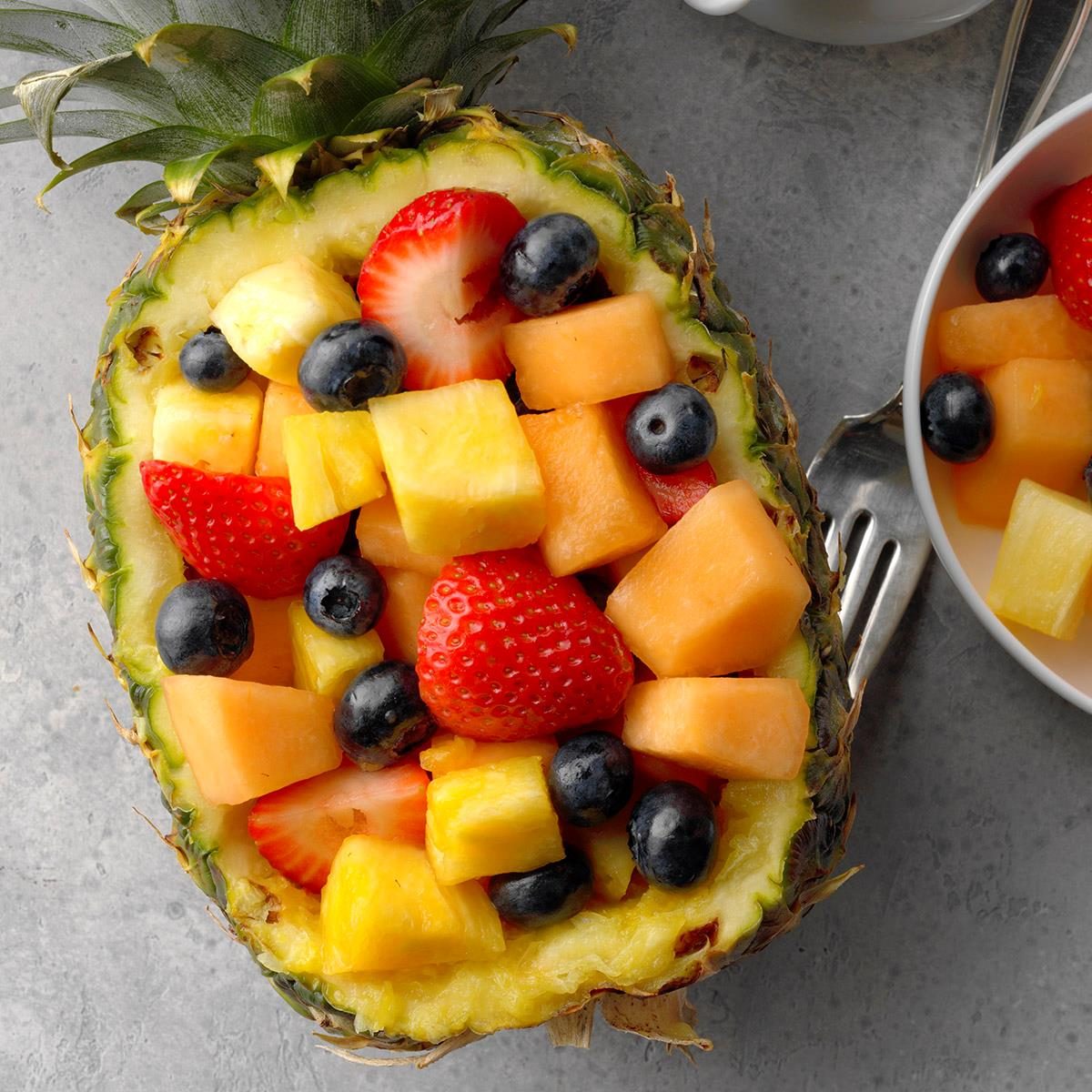 Fruit Salad in a Pineapple Boat Recipe | Taste of Home